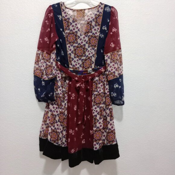 Anthropologie Maeve Quartier Latin Embroidered Patchwork Velvet Floral Dress - Picture 4 of 10